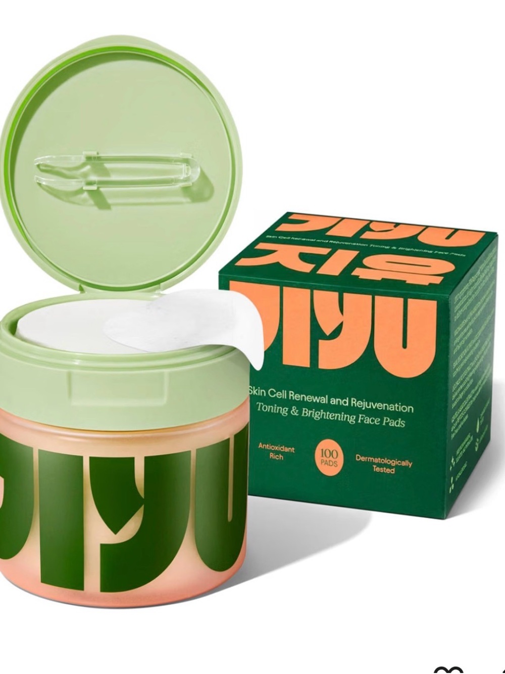 JIYU Korean Toning & Brightening Face Pads - 100 Pads